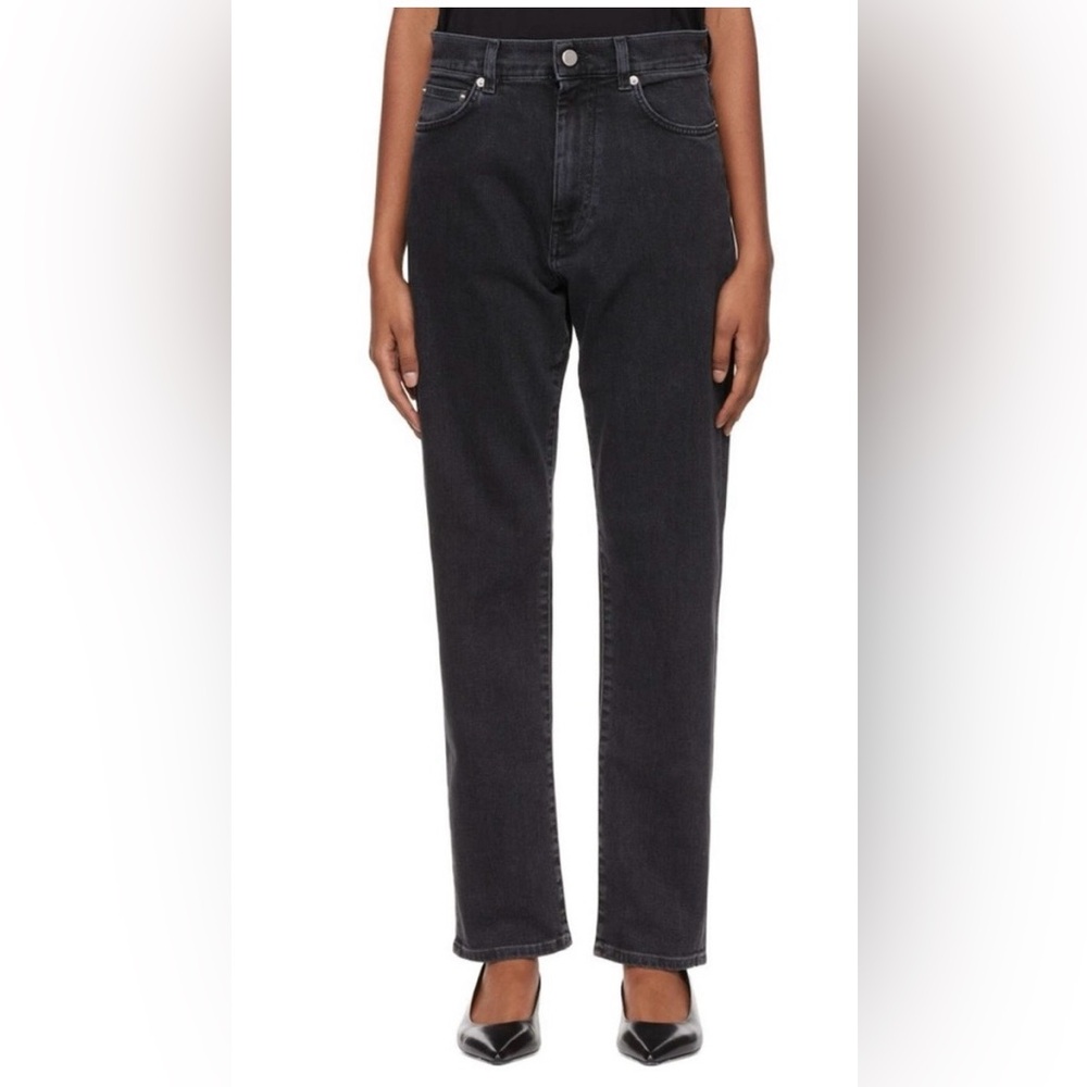 LouLou Studio Women’s 100% Organic Cotton Straight Leg Wular Black Jeans 29